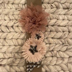 Vintage JCrew flower/jeweled elastic belt